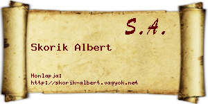 Skorik Albert névjegykártya